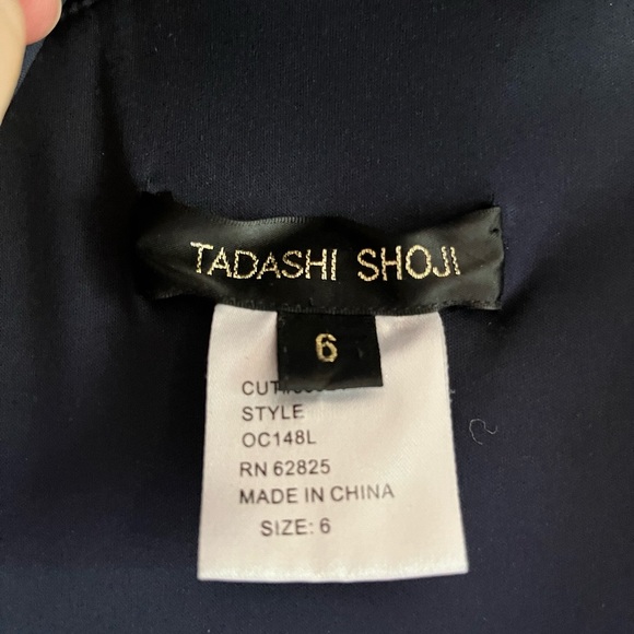 Tadashi Soji pleated navy dress, (worn one time) bought at Nordstrom for $350. - Picture 7 of 9